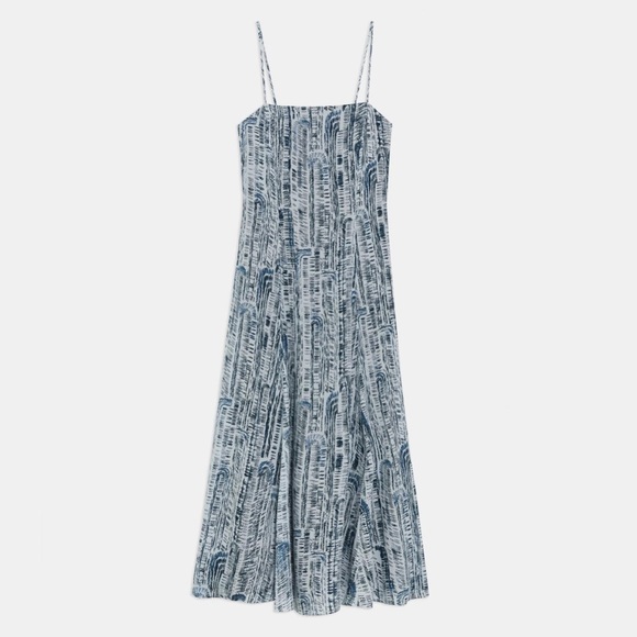THEORY fringed tunic cami top M designer silk $325 flapper style main image 1